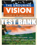 Test Bank For The Enduring Vision: A History of the American People - 9th - 2018 All Chapters