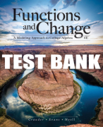 Test Bank For Functions and Change:  A Modeling Approach to College Algebra - 6th - 2018 All Chapters