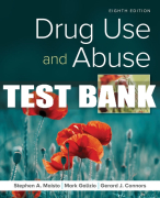 Test Bank For Drug Use and Abuse - 8th - 2019 All Chapters