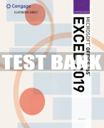 Test Bank For Illustrated Microsoft® Office 365® & Excel 2019 Comprehensive - 1st - 2020 All Chapters