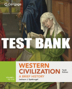 Test Bank For Western Civilization: A Brief History, Volume I: to 1715 - 10th - 2020 All Chapters