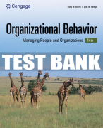 Test Bank For Organizational Behavior: Managing People and Organizations - 14th - 2024 All Chapters