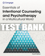 Test Bank For Essentials of Intentional Counseling and Psychotherapy in a Multicultural World - 4th - 2024 All Chapters