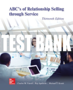 Test Bank For ABC's of Relationship Selling through Service, 13th Edition All Chapters