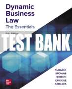 Test Bank For Dynamic Business Law: The Essentials, 5th Edition All Chapters
