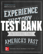 Test Bank For Experience History: Interpreting America's Past, 9th Edition All Chapters