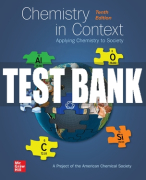 Test Bank For Chemistry in Context, 10th Edition All Chapters