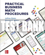 Test Bank For Practical Business Math Procedures, 14th Edition All Chapters