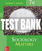 Test Bank For Sociology Matters, 7th Edition All Chapters