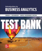 Test Bank For Introduction to Business Analytics, 1st Edition All Chapters