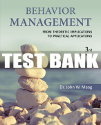 Test Bank For Behavior Management: From Theoretical Implications to Practical Applications - 3rd - 2018 All Chapters