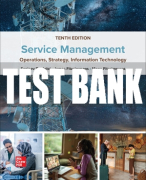 Test Bank For Service Management: Operations, Strategy, Information Technology, 10th Edition All Chapters
