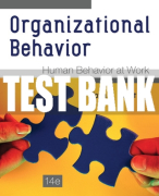 Test Bank For Organizational Behavior: Human Behavior at Work, 14th Edition All Chapters
